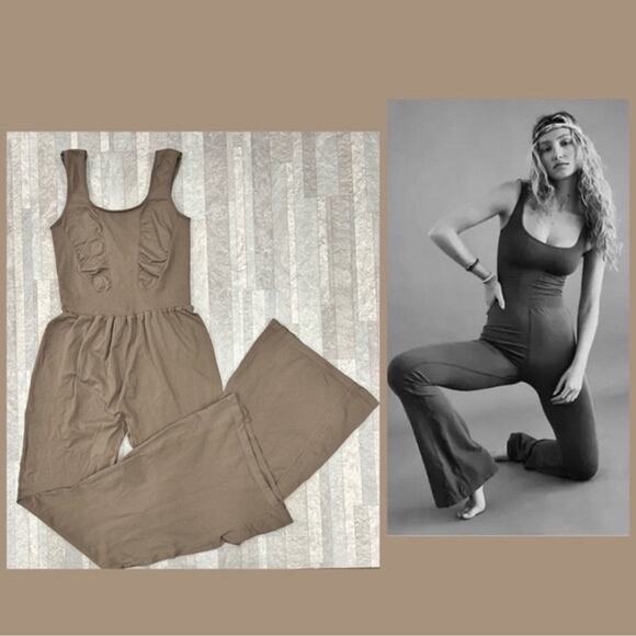 FP Movement by Free People Pants - NWOT Free People Movement Good Karma Flared Onesie in Brown Size XS/S